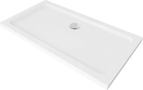 Mexen Flat правоъгълен тънък душ 120 x 70 см, бял, сифон хром - 40107012