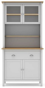 Бяла витрина от масивен бор 90x180,5 cm Misti – Marckeric