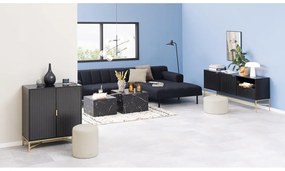 Черни масички за кафе в комплект от 2 бр. от декор от мрамор 58x58 cm Dice – Actona