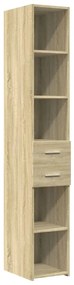 846238 vidaXL Висок шкаф, сонома дъб, 30x42,5x185 см, инженерно дърво