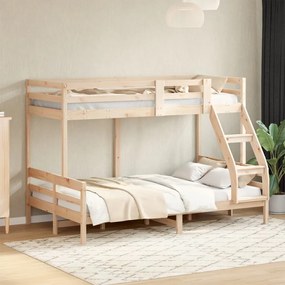 3207177 vidaXL Двуетажно легло, 80x200/120x200 см, борово дърво масив