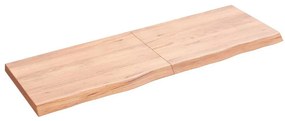 363694 vidaXL Стенен рафт светлокафяв 120x40x(2-4) см обработен масивен дъб