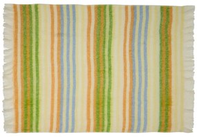 Жълто/зелено одеяло със смес от вълна 140x200 cm Loom – Hübsch