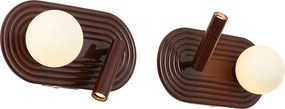 Set of 2 Retro Wall Lamps Brown Incl. 3-Step Dimmable LED and USB-C - Lila