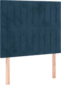 3116604 vidaXL Табла за легло, тъмносиня, 80x5x118/128 см, кадифе