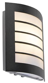 Външна стенна лампа черна IP44 с датчик за здрач - Miro