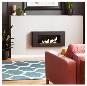 DELTA/FLAT/TUV - Стенен био камина DELTA/FLAT 40x90 см 1,5kW черна