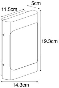 Дизайнерски външен стенен аплик черен с LED IP44 с датчик за здрач - Khuvan