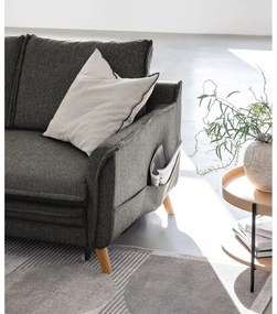 Тъмносив разтегателен ъглов диван (ляв ъгъл) Charming Charlie – Miuform