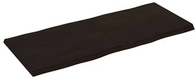 364024 vidaXL Плот за маса тъмнокафяв 120x50x(2-4) см обработен масивен дъб
