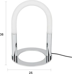 Метална LED затъмняваща се настолна лампа в сребрист цвят (височина 36 cm) Arch – Zuiver