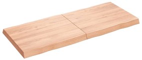 363959 vidaXL Плот за маса светлокафяв 120x50x(2-6) см обработен масивен дъб