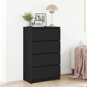 800532 vidaXL Сайдборд, черен, 60x35x98,5 см, инженерно дърво