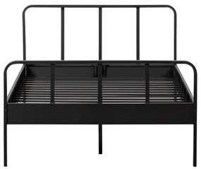 Черно метално единично легло с решетка 120x200 cm Mees - WOOOD