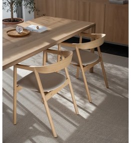 Трапезен стол от масивна дъбова дървесина със сива седалка Muna - Gazzda