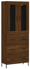 3198416 vidaXL Висок шкаф, кафяв дъб, 69,5x34x180 см, инженерно дърво