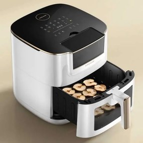 Фритюрник с горещ въздух Dreame AF30, 2300W, 7 л, 12 програми, 50-200°C, Dual-Source Cyclonic Heat, SmartSteam, LED, NTC, Бял
