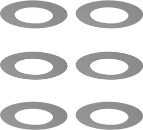 Комплект от 6 покривни пръстена от неръждаема стомана за вградени прожектори 7,5 - 13 см - Spacer