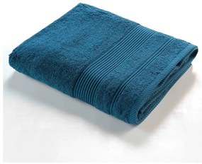 Тъмносиня памучна хавлиена кърпа от тери 90x150 cm Tendresse – douceur d'intérieur