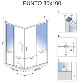 Душ кабина Rea Punto 80x100