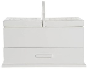 Кутия за бижута DKD Home Decor Кристал Бял Слонова кост Дървен MDF 30 x 17 x 24 cm