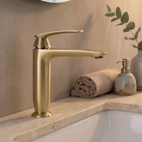 Смесител за мивка PREMIUM Rea Como Brush Gold Low