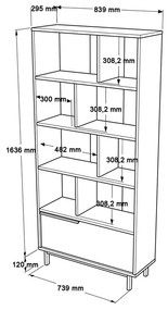 Библиотелка Либро 176-000143 цвят бял-черен