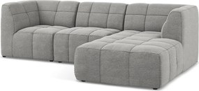 Сив ъглов диван от прежда с примки от букле (десен ъгъл) Aloha – Makamii