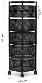 Рафт с кошници в черно на колела