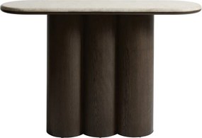 Конзолна маса с мраморна плоча в тъмно естествен цвят 38x120 cm Piazze – Unique Furniture
