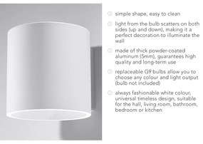 Бяла стенна лампа Roda - Sollux