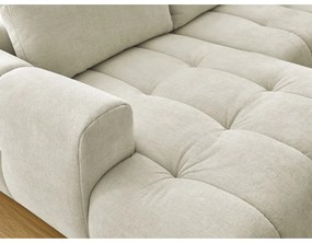 Бежов сгъваем/с място за съхранение ъглов диван (десен ъгъл/U форма) Fuji – Bobochic Paris