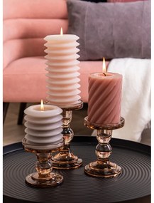 Кафяв стъклен свещник Изкуство Glass Art - PT LIVING