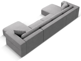 Светлосив ъглов U-образен диван Esther – Milo Casa