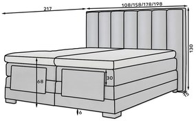 Тапицирано легло Villard с матрак и топ матрак-Mple Skouro-140 x 200