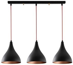 Черно висящо осветително тяло с метален абажур Berceste – Opviq lights