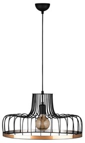 Висящо осветително тяло в черен и меден цвят с метален абажур ø 53 cm Fellini – Opviq lights