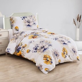 Бяло единично спално бельо от микроплюш 140x200 cm Blossom – My House