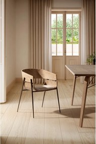 Тапицирани трапезни столове в комплект с подлакътници 2 бр. в естествен цвят Naia – MOME