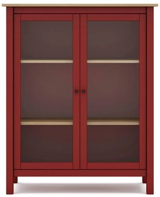 Червен/естествен шкаф от борова дървесина 90x110 cm Misti - Marckeric