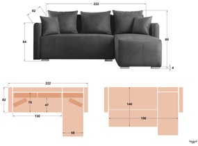 Разтегателен ъглов диван Брамо