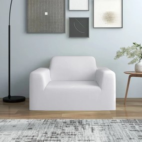 332948 vidaXL Разтеглив калъф за фотьойл, бял, полиестерно жарсе