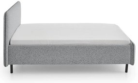 Светлосиво двойно легло 160x200 cm тапицирано с място за съхранение с включена подматрачна рамка Primo – Meise Möbel