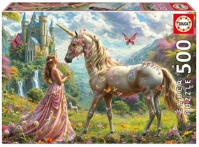 Пъзел, Educa, Феи, еднорози и пеперуди, 500 части