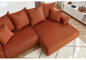 Оранжев кадифен ъглов диван Enjoy – Bobochic Paris