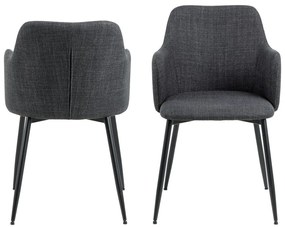 Антрацитни тапицирани трапезни столове в комплект 2 бр. Ilsa – Actona