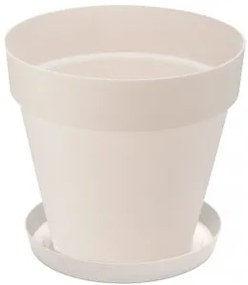 Саксия Yali - 28 х 26 см - Бяла