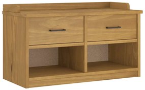 4010461 vidaXL L Пейка за антре SANDNES 87x40x50 cm Масивна дървесина Бор