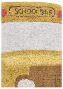 Памучен детски килим подходящ за пране/ръчно изработен в цвят жълта охра 90x130 cm School Bus – Lorena Canals