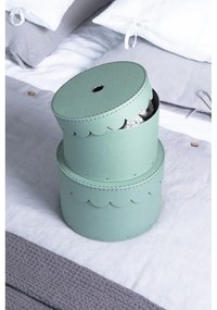 Картонени кутии за съхранение с капаци в комплект 2 бр. в цвят мента ø 26x17,5 cm Wilma – Bigso Box of Sweden